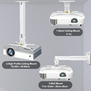 Soporte de Proyector O.E.M H600 - Para techo, Giro horizontal de 360°, extendible de 16-24 pulgadas, soporta 45lbs. H600