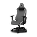 Silla Gamer Corsair TC-200, CF-9010048-W - Ajustable, tela suave y transpirable, estructura de acero, apoyabrazos, color Gris / Blanco.