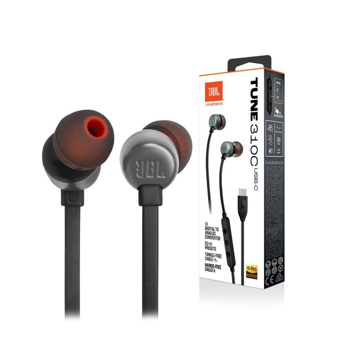 Audifono Jbl Tune 310c Alambrico Tipo C Jblt310cblkam Negro