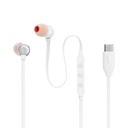 Audifono JBL Tune 310C - Auriculares intra auditivos con cable de alta resolución, cable plano sin enredos, Tipo C, Blanco. JBLT310CWHTAM