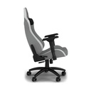 Silla Gamer Corsair TC-200, CF-9010048-W - Ajustable, tela suave y transpirable, estructura de acero, apoyabrazos, color Gris / Blanco.