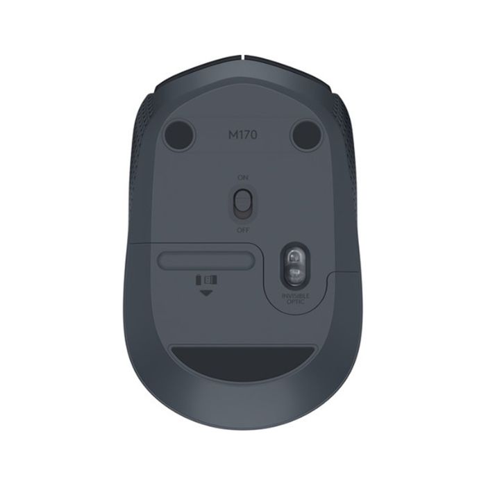 Mouse Logitech M170 - Inalámbrico Con Receptor, USB, Óptico, 1000 dpi, Negro/Gris. 910-004940.