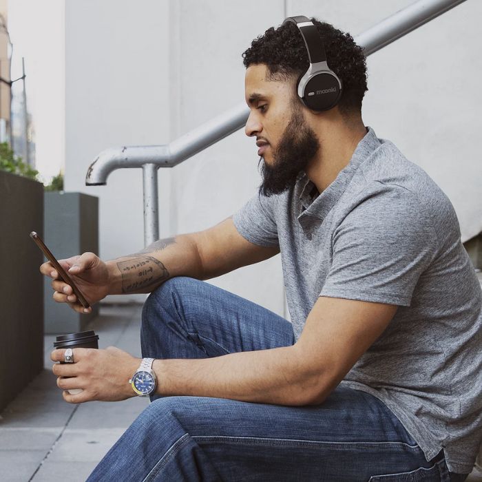 Auricular Moonki Sound - Inalámbrico, Bluetooth, Negro. Mh-O710bt