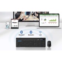 Teclado Genius Slimstar 8230 - Combo de teclado y ratón óptico Inalambrico Bluetooth + Receptor 2.4Ghz, ratón de 3 botones, 1200dpi, Teclado inalámbrico, Idioma en español, color negro. 31340015407