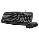 Teclado Genius Smart KM-200 - Combo de teclado ergonómico y ratón óptico, 3 botones, 1000dpi, usb, español, color negro. 31330003401