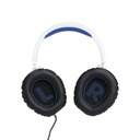 Audifono JBL Quantum 100 Gaming con cable y micrófono desmontable, Tipo 3.5mm, Compatible con Playstation, Xbox, Nintendo Switch, Color Blanco con Azul. JBLQ100PWHTBLUAM