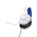 Audifono JBL Quantum 100 Gaming con cable y micrófono desmontable, Tipo 3.5mm, Compatible con Playstation, Xbox, Nintendo Switch, Color Blanco con Azul. JBLQ100PWHTBLUAM