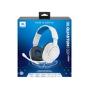 Audifono JBL Quantum 100 Gaming con cable y micrófono desmontable, Tipo 3.5mm, Compatible con Playstation, Xbox, Nintendo Switch, Color Blanco con Azul. JBLQ100PWHTBLUAM