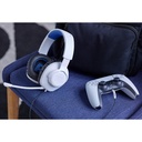 Audifono JBL Quantum 100 Gaming con cable y micrófono desmontable, Tipo 3.5mm, Compatible con Playstation, Xbox, Nintendo Switch, Color Blanco con Azul. JBLQ100PWHTBLUAM