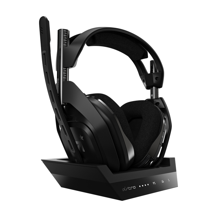 Auricular Logitech Astro A50 - Audífono con micrófono para gamer + Base , compatible con Playstation/PC, Inalámbrico, Color Negro. 939-001673