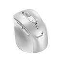 Mouse Genius Rs2 Ergo 9000s Pro - Inalambrico Con Receptor, RGB, Bluetooth 5.0 y 2.4GHz, DPI 800 a 2400, Blanco. 31030039400.