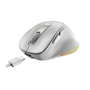 Mouse Genius Rs2 Ergo 9000s Pro - Inalambrico Con Receptor, RGB, Bluetooth 5.0 y 2.4GHz, DPI 800 a 2400, Blanco. 31030039400.