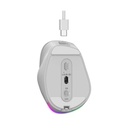 Mouse Genius Rs2 Ergo 9000s Pro - Inalambrico Con Receptor, RGB, Bluetooth 5.0 y 2.4GHz, DPI 800 a 2400, Blanco. 31030039400.