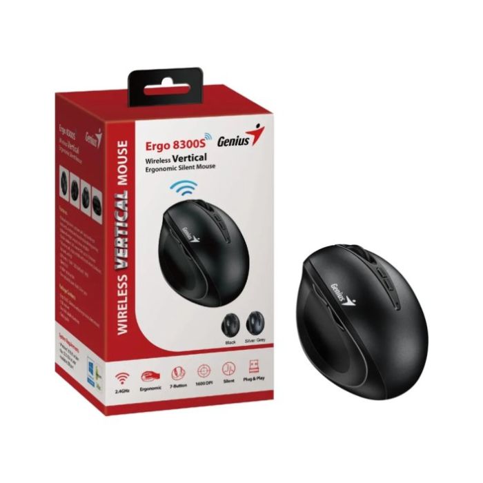 Mouse Genius Rs2 Ergo 8300s Inalambrico Con Receptor 31030037400 Negro