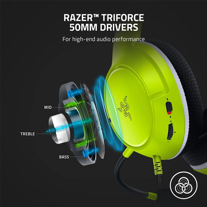 Auricular Razer Gaming Kaira X - Audífono alámbrico gamer, Xbox/PC mediante conexión de 3.5 mm, Color verde. RZ04-03970600-R3U1