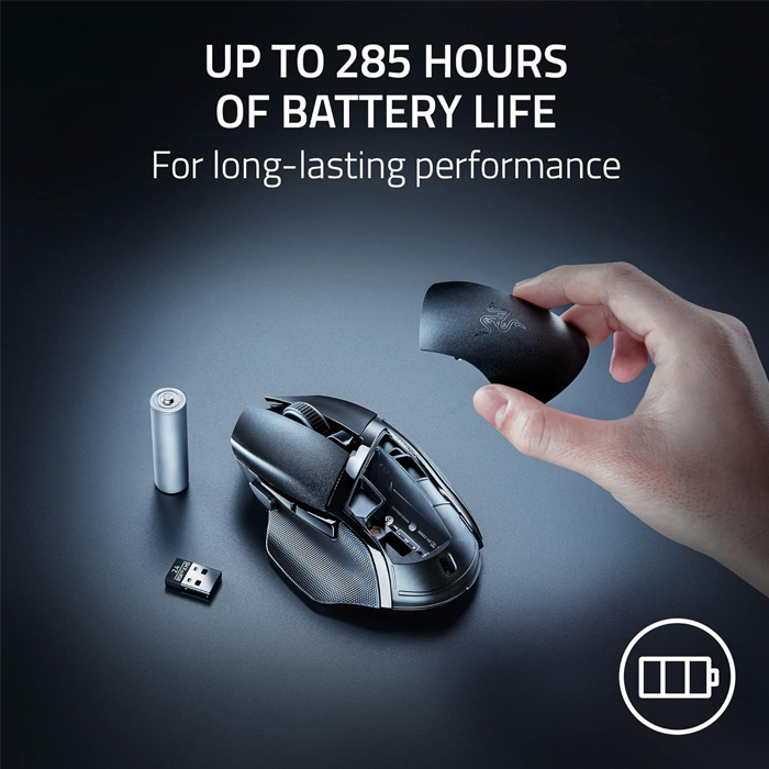 Mouse Razer Basilik V3 X Hyperspeed - Inalámbrico, personalizable para juegos: interruptores mecánicos Gen-2, 5G Sensor óptico avanzado de 18K PPP, RGB. Rz01-04870100-R3u1