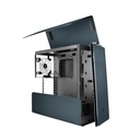 Caja Gaming ATX AZZA Cast 808 - Construcción en aluminio, conectores 2x USB 3.0 / 1x USB-C, HD Audio, 1x abanico de 120mm ARGB Posterior, color negro.