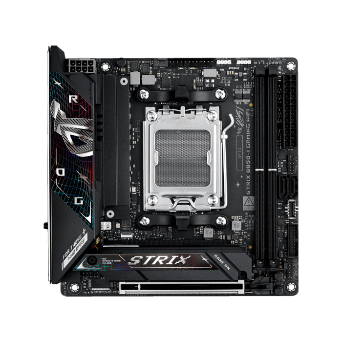 Tarjeta Madre AMD Asus ROG STRIX B850-I GAMING WIFI - AM5, AMD B850, 2x DDR5 8400Mhz(OC), 3x PCIe 5.0 x16, HDMI 2.1, 2x USB 2.0,  1x USB Tipo C, 4x Tipo A10Gbps, 1x M.2, 2 SATA 6Gb/s. ROG STRIX B850-I GAMING WIFI