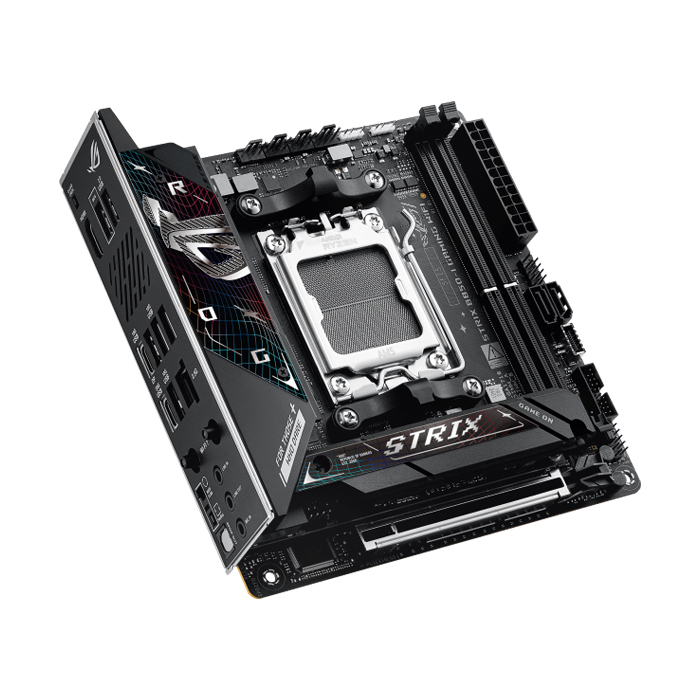 Tarjeta Madre AMD Asus ROG STRIX B850-I GAMING WIFI - AM5, AMD B850, 2x DDR5 8400Mhz(OC), 3x PCIe 5.0 x16, HDMI 2.1, 2x USB 2.0,  1x USB Tipo C, 4x Tipo A10Gbps, 1x M.2, 2 SATA 6Gb/s. ROG STRIX B850-I GAMING WIFI