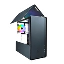 Caja Gaming ATX AZZA Cast 808 - Construcción en aluminio, conectores 2x USB 3.0 / 1x USB-C, HD Audio, 1x abanico de 120mm ARGB Posterior, color negro.