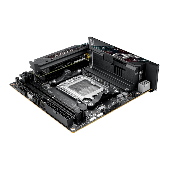 Tarjeta Madre AMD Asus ROG STRIX B850-I GAMING WIFI - AM5, AMD B850, 2x DDR5 8400Mhz(OC), 3x PCIe 5.0 x16, HDMI 2.1, 2x USB 2.0,  1x USB Tipo C, 4x Tipo A10Gbps, 1x M.2, 2 SATA 6Gb/s. ROG STRIX B850-I GAMING WIFI