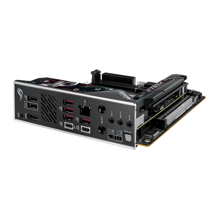 Tarjeta Madre AMD Asus ROG STRIX B850-I GAMING WIFI - AM5, AMD B850, 2x DDR5 8400Mhz(OC), 3x PCIe 5.0 x16, HDMI 2.1, 2x USB 2.0,  1x USB Tipo C, 4x Tipo A10Gbps, 1x M.2, 2 SATA 6Gb/s. ROG STRIX B850-I GAMING WIFI
