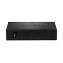 Conmutador (Switch) TRENDnet TPE-LG50 - Gigabit PoE+ largo alcance, 4x gigabit PoE+, 1x gigabit, PoE+ 200m, montaje en pared, color negro.