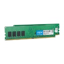 Memoria Ram DIMM Crucial - Capacidad de 16GB DDR4 UDIMM PC4-25600 (3200Mhz), No ECC, CL22, 1.2V, sin búfer.