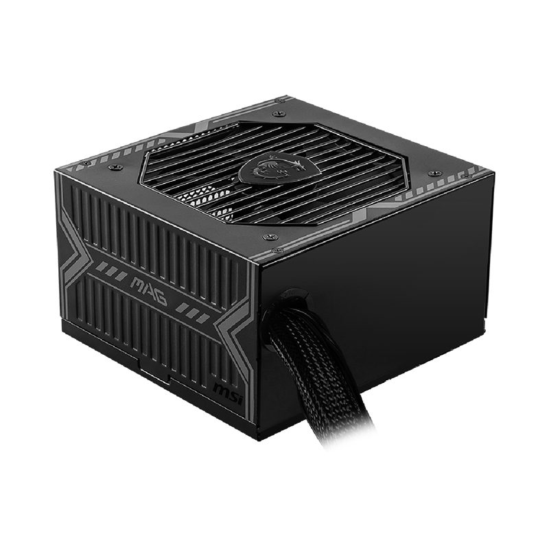 Fuente de Poder MSI MAG A550BN - Potencia de 550W, 24 pines ATX, 2x conector 6+2 PCI-E y 5x SATA, abanico 120mm, 80 plus bronce.