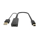 Adaptador HDMI VCOM CG497 - HDMI Tipo-A hembra + USB a Mini DisplayPort macho, 3840x2160 (4K), 60Hz, color negro. CG497-0.15