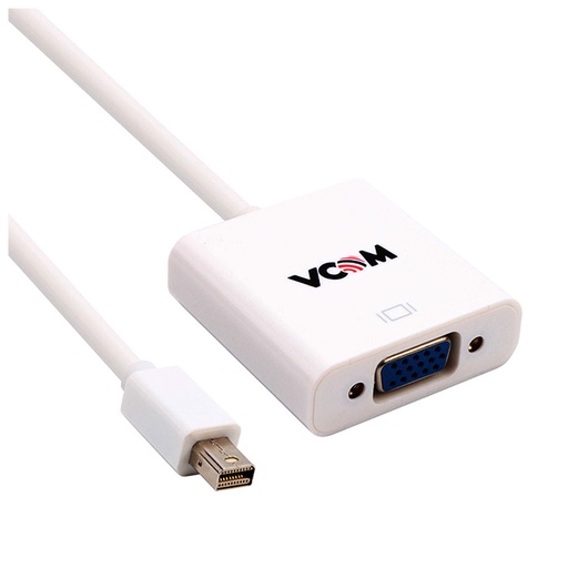 [CYA-VCO-226] Adaptador Mini DisplayPort a VGA VCOM CG613 - DisplayPort macho a VGA hembra, 1080P - 60Hz, color blanco. CG613-0.15