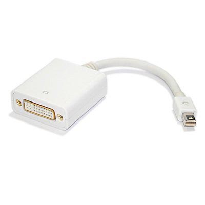 [CYA-VCO-062] Adaptador Mini DisplayPort a DVI VCOM - Mini DisplayPort macho/DVI 24+5 hembra para conectar monitores a portátiles, entro otros, color blanco. V-ADAP-MDP-M/DVI-H