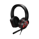 Auricular ADATA XPG Emix H20 - Audífono alámbrico con micrófono para gamer, iluminación rgb, sonido envolvente 7.1, conector usb, color negro/rojo. EMIX H20