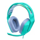 Auricular Logitech G335 - Audífono con micrófono para gamer, alámbrico, 3.5mm, compatible con PC/Xbox/Playstation/Nintendo Switch, color verde aqua. 981-001023
