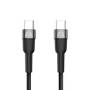 Cable Argom ARG-CB-0049BK Tipo-C a Tipo-C M/M - 6pies (1.8M), para celulares, tablet, laptops, 100W, transferencia hasta 480 Mbps, Nailon Trenzado