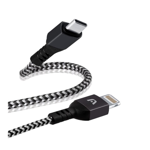 [CYA-ARG-039] Cable Trenzado de Nailon Argom, ARG-CB-0024BK, USB Tipo C macho a Lightning de 18W macho, 1.8m (6pies).