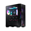 Caja Gaming ATX XPG Starker Air - Ventana lateral, conectores frontales 2x USB 3.0, 1x puerto de audio/micrófono, 1x abanico vento 120mm frontal, 1x abanico vento ARGB 120mm posterior, color negro. STARKERAIR-BKCWW