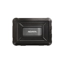 Caja portable A-DATA ED600 - A prueba de golpes, a prueba de polvo, USB 3.0, 2.0 para disco HDD/SSD, 7mm/9.5mm SATA 2.5", color negro. AED600-U31-CBK