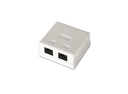 Cajilla de Red VCOM NM242 - Caja sencilla para montaje superficial (Keystone) RJ-45, 2 puerto.