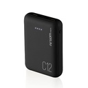 Cargador de Respaldo Portátil Argom C12 - 12000mAh, recarga celulares, tabletas, mp3 y otros, indicadores led, color negro. ARG-PB-1138BK
