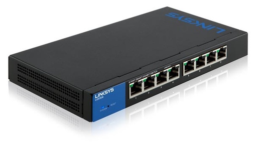 [SYH-LIS-014] Conmutador (Switch) Linksys LGS308 Smart Gigabit Switch - Conmutador gigabit inteligente, 8 puertos ethernet a 10/100/1000Mbps, QoS.
