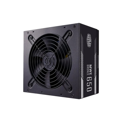 [FUP-COM-098] Fuente de Poder Cooler Master MWE 650 Bronce V2 - Potencia de salida de 650W, 24 pines ATX, 4x conector 6+2 PCI-E y 8x SATA, abanico 120mm, 80 Plus Bronce. MPE-6501-ACAAB-US