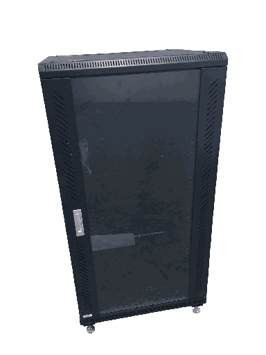 [RCK-GER-032] Gabinete de Rack 22U - Dimensiones 600x600x1100mm, puerta de vidrio templado, color negro. FD-NC-A-22W6D6