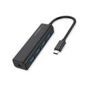 Hub Argom ARG-UB-0090 - USB Tipo-C a 4 Puertos USB 3.0