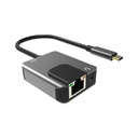 Hub VCOM CU456 - USB 3.1 Tipo C macho a 1 X RJ45, 1 X Jack 3.5mm, hasta 1000Mbps, Gris.