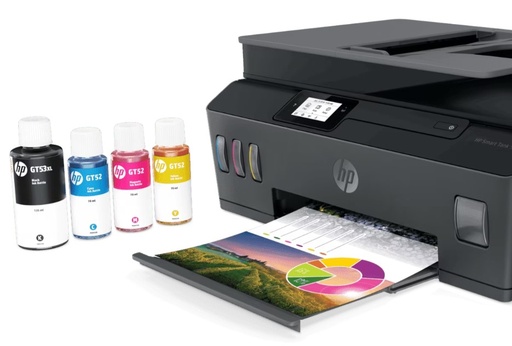 [MUL-HEW-119] Impresora Multifuncional HP Smart Tank 530 - Impresora-escáner-copiadora, ADF, 11ppm negro 5ppm color, resolución hasta 4800 x 1200 dpi, wifi, usb B 2.0, bluetooth LE, color negro. 4SB24A#AKY