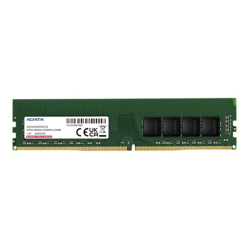 [D40-ADA-063] Memoria Ram DIMM ADATA Premier - Capacidad de 16GB DDR4 U-DIMM, PC4-25600 (3200Mhz), Non-ECC, 288 pines, CL22, 1.2V. AD4U320016G22-SGN
