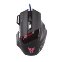 Mouse Argom ARG-MS-2042BK - Ratón óptico para gamer, luces led, 800-1200-2400-3200 dpi, usb, color negro.