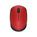 Mouse Logitech M170 - Ratón óptico inalámbrico, 2.4Ghz, nano receptor usb, color negro/rojo. 910-004941