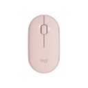 Mouse Logitech Pebble M350 - Ratón óptico inalámbrico, 1000 dpi, 3 botones, compatible con unifying, bluetooth/2.4Ghz, color rosado. 910-005769